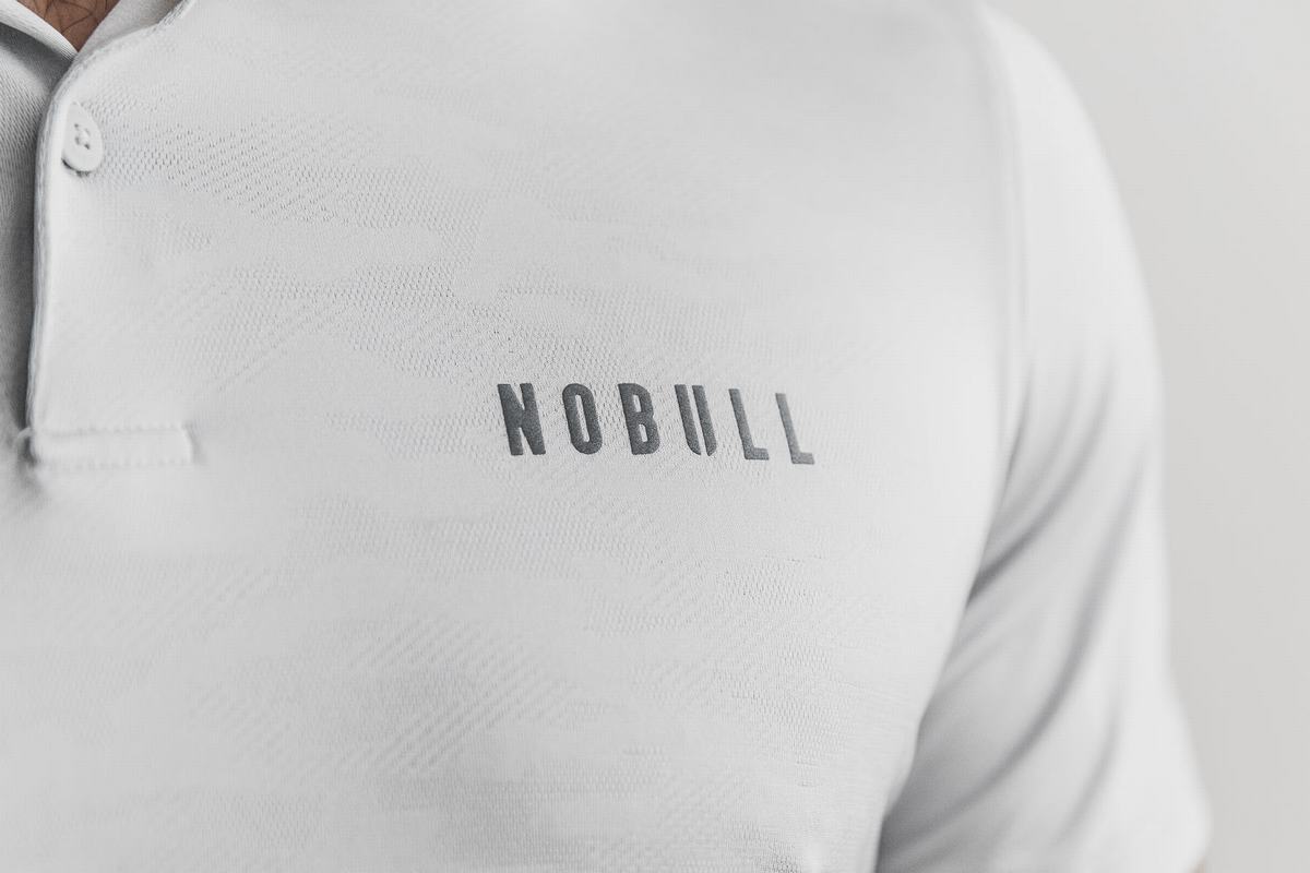 Nobull Lightweight Textured Polo Men's T Shirts Camo | Australia (GT5147)